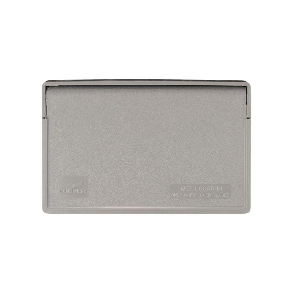Cover 1G GFCI/Deco Wet Loc Hor Plas GY