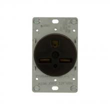 Eaton Wiring Devices 1234-BOX - Recp Single Flush 30A 250V 2P3W BK