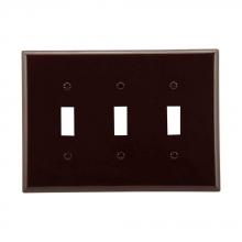 Eaton Wiring Devices 2041B-BOX - Wallplate 3G Toggle Thermoset Mid BR