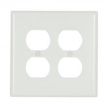 Eaton Wiring Devices 2050W-BOX - Wallplate 2G Dup Recp Thermoset Mid WH
