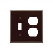 Eaton Wiring Devices 2138B-BOX - Wallplate 2G Toggle/Duplex Thrmst Std BR