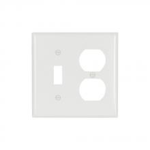 Eaton Wiring Devices 2138W-BOX - Wallplate 2G Toggle/Duplex Thrmst Std WH