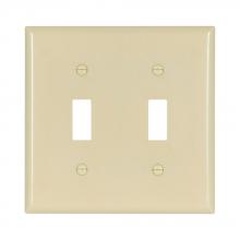 Eaton Wiring Devices 2139V - Wallplate 2G Toggle Thermoset Std IV
