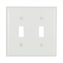 Eaton Wiring Devices 2139W - Wallplate 2G Toggle Thermoset Std WH