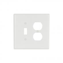 Eaton Wiring Devices 2148W-BOX - Wallplate 2G Tog/Dup Thermoset Ovr WH