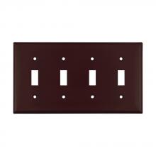Eaton Wiring Devices 2154B-BOX - Wallplate 4G Toggle Thermoset Std BR