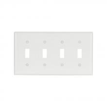 Eaton Wiring Devices 2154W-BOX - Wallplate 4G Toggle Thermoset Std WH
