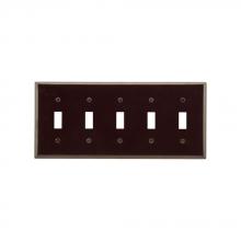 Eaton Wiring Devices 2155B-BOX - Wallplate 5G Toggle Thermoset Std BR