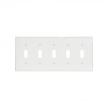 Eaton Wiring Devices 2155W-BOX - Wallplate 5G Toggle Thermoset Std WH