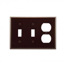 Eaton Wiring Devices 2158B-BOX - Wallplate 3G 2Tog/Dup Thermoset Std BR