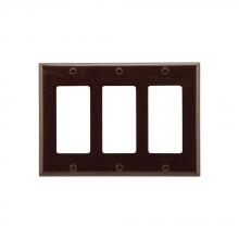Eaton Wiring Devices 2163B-BOX - Wallplate 3G Decorator Thermoset Std BR