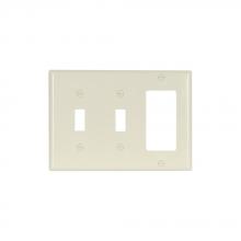 Eaton Wiring Devices 2173A - Wallplate 3G 2Tog/Deco Thermoset Std AL