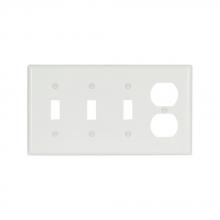 Eaton Wiring Devices 2174W-BOX - Wallplate 4G 3Tog/Dup Thermoset Std WH