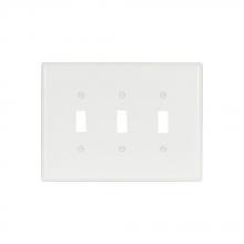 Eaton Wiring Devices 2741W-BOX - Wallplate 3G Toggle Thermoset Ovr WH