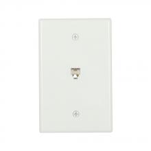 Eaton Wiring Devices 3533-4W - Phone Jack Sgl Flush Mnt 4Cond Mid UL WH