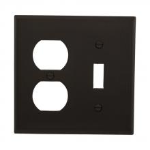 Eaton Wiring Devices 5138BK - Wallplate 2G Toggle/Duplex Nylon Std BK