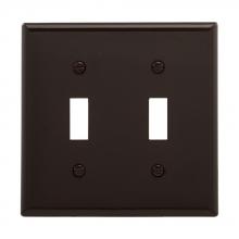 Eaton Wiring Devices 5138B-BOX - Wallplate 2G Toggle/Duplex Nylon Std BR