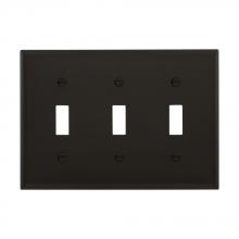 Eaton Wiring Devices 5141BK - Wallplate 3G Toggle Nylon Std BK