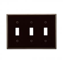Eaton Wiring Devices 5141B-BOX - Wallplate 3G Toggle Nylon Std BR