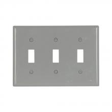 Eaton Wiring Devices 5141GY-BOX - Wallplate 3G Toggle Nylon Std GY