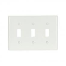 Eaton Wiring Devices 5141W-BOX - Wallplate 3G Toggle Nylon Std WH