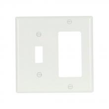 Eaton Wiring Devices 5153W-BOX - Wallplate 2G Toggle/Deco Nylon Std WH