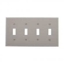 Eaton Wiring Devices 5154GY-BOX - Wallplate 4G Toggle Nylon Std GY