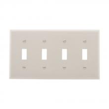 Eaton Wiring Devices 5154W-BOX - Wallplate 4G Toggle Nylon Std WH