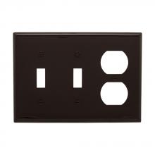 Eaton Wiring Devices 5158B-BOX - Wallplate 3G 2Toggle/1Dup Nylon Std BR