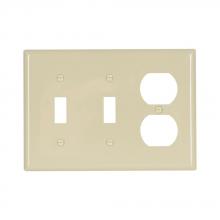 Eaton Wiring Devices 5158V-BOX - Wallplate 3G 2Toggle/1Dup Nylon Std IV