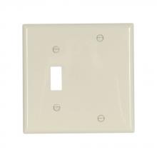 Eaton Wiring Devices 5171A - Wallplate 2G Toggle/Blank Nylon Std AL