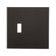 Eaton Wiring Devices 5171BK - Wallplate 2G Toggle/Blank Nylon Std BK