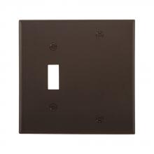 Eaton Wiring Devices 5171B-BOX - Wallplate 2G Toggle/Blank Nylon Std BR