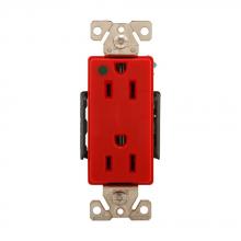 Eaton Wiring Devices 8262RD - Recp HG Deco Dup 15A125V 2P3W Str B&S RD