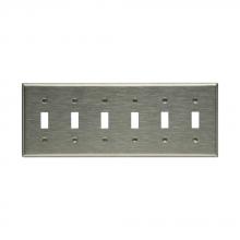 Eaton Wiring Devices 93076-BOX - Wallplate 6G Toggle Std SS