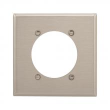 Eaton Wiring Devices 93223-BOX - Wallplate 2G Sgl Recp 2.4688"Hole Std SS