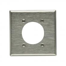 Eaton Wiring Devices 93227-BOX - Wallplate 2G Sgl Recp 2.1563"Hole Std SS