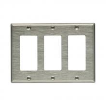 Eaton Wiring Devices 93403-BOX - Wallplate 3G Decorator Std SS