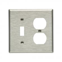 Eaton Wiring Devices 94532 - Wallplate 2G Combo Toggle/Duplex Std BR