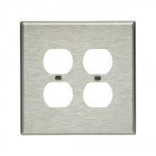 Eaton Wiring Devices 93802-BOX - Wallplate 2G Duplex Receptacle Ovr SS