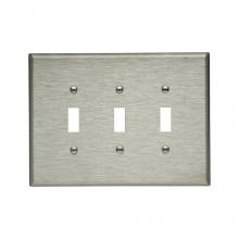 Eaton Wiring Devices 93873-BOX - Wallplate 3G Toggle Oversize SS