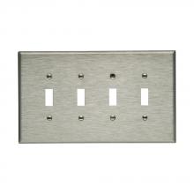 Eaton Wiring Devices 93874-BOX - Wallplate 4G Toggle Oversize SS