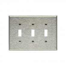Eaton Wiring Devices 93973-BOX - Wallplate 3G Toggle Receptacle Mid SS