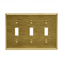Eaton Wiring Devices 94073 - Wallplate 3G Toggle Std BR