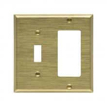 Eaton Wiring Devices 94432 - Wallplate 2G Combo Toggle/Deco Std BR