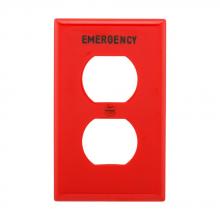 Eaton Wiring Devices EM5132RD-BOX - Wallplate 1G Emerg Dup Recp Nylon Std RD