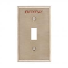 Eaton Wiring Devices EM93071 - Wallplate 1G Toggle EMERGENCY Std SS