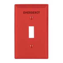 Eaton Wiring Devices EM5134RD-BOX - Wallplate 1G Emerg Toggle Nylon Std RD
