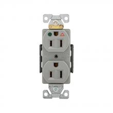 Eaton Wiring Devices IG8200GY - Recp HG IG Dup 15A 125V 2P3W Str B&S GY