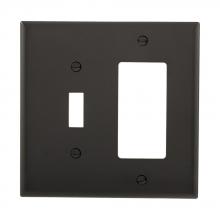 Eaton Wiring Devices PJ126BK - Wallplate 2G Toggle/Deco Poly Mid BK